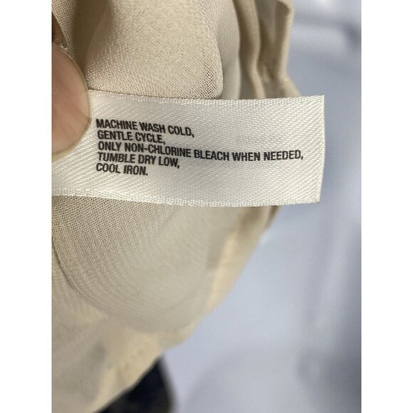 Gap Womens Top Beige Ruffle Blouse Sleeveless Shirt Sleeveless Size Medium - Picture 6 of 10